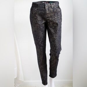 Style & Co. Denim Animal Metallic Print Skinny Leg Women’s Foil Gold Jeans Sz 4